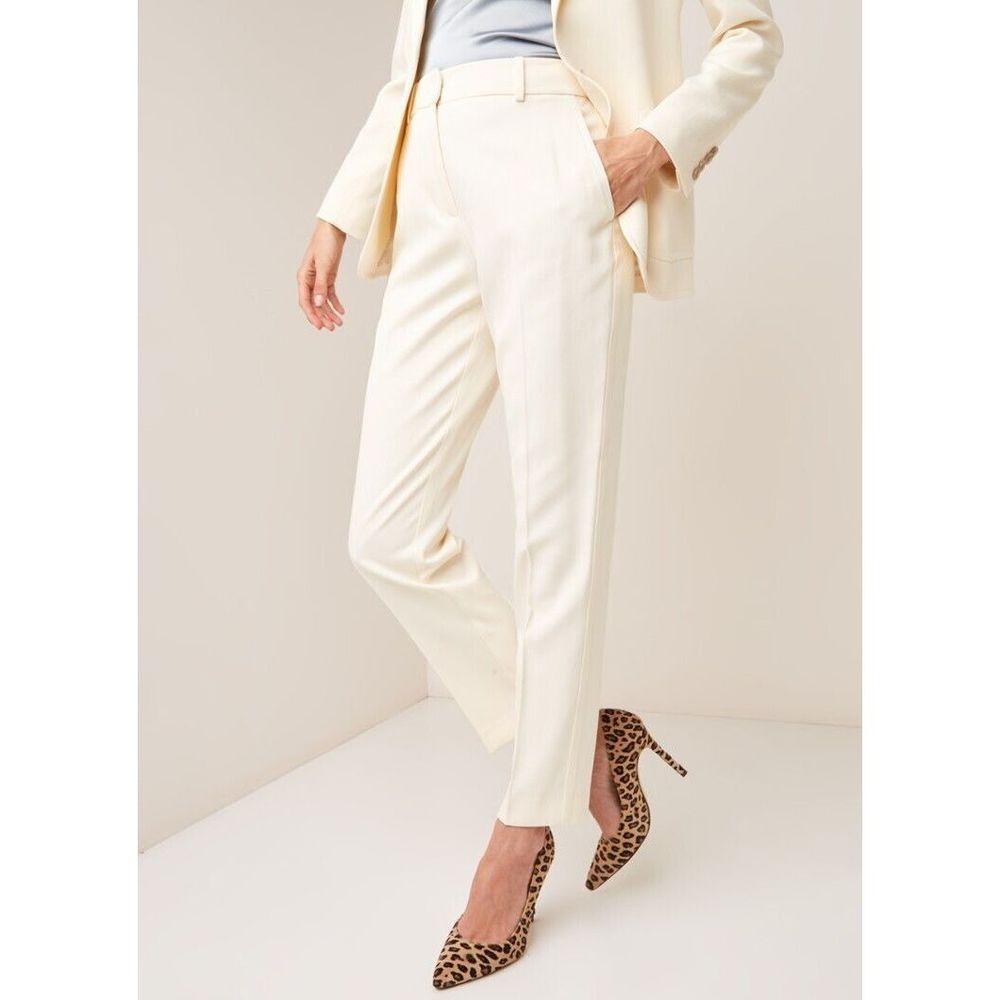 Reiss Evie Slim Leg Twill Off White Ivory Dress Pants  Size 6 US